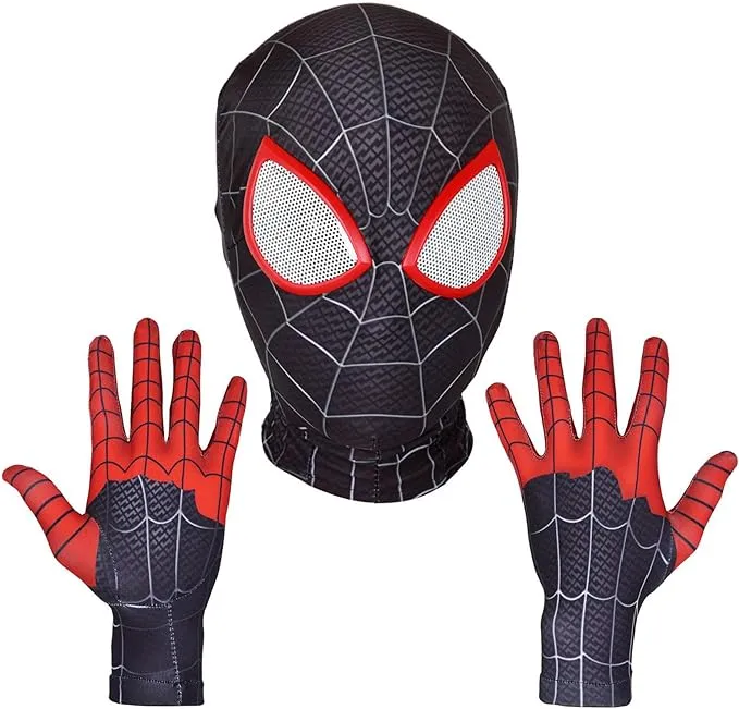 Halloween Christmas Superhero Mask and Gloves Gift, Cosplay Costumes Mask for Adult, Easter Basket Stuffers