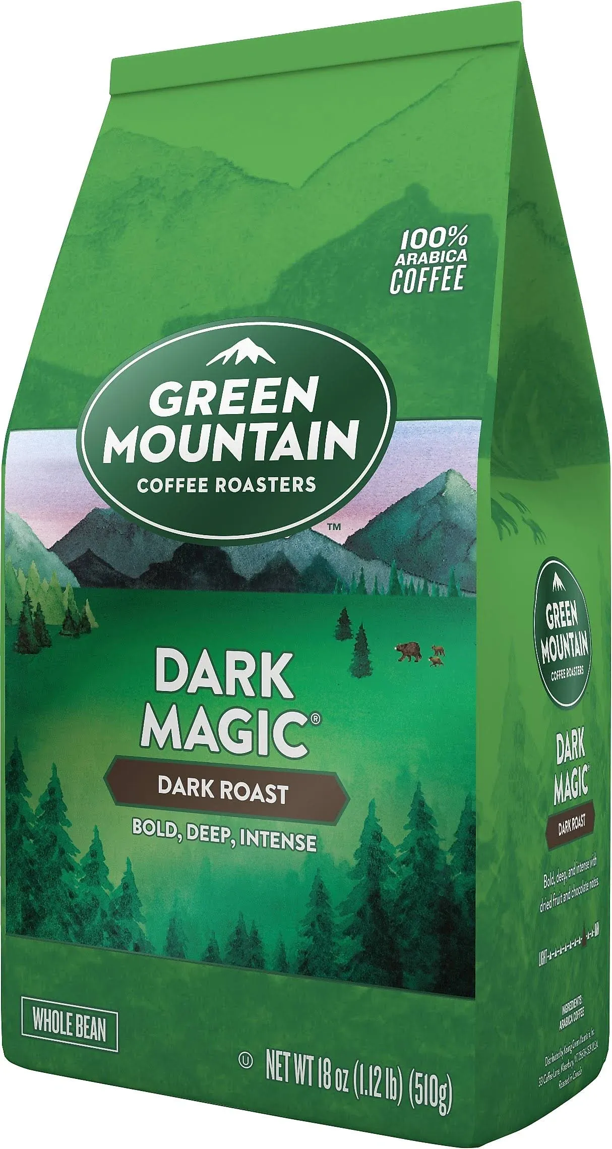 Green Mountain Coffee Whole Bean Coffee, Dark Roast, Dark Magic, 18 Oz Per Bag