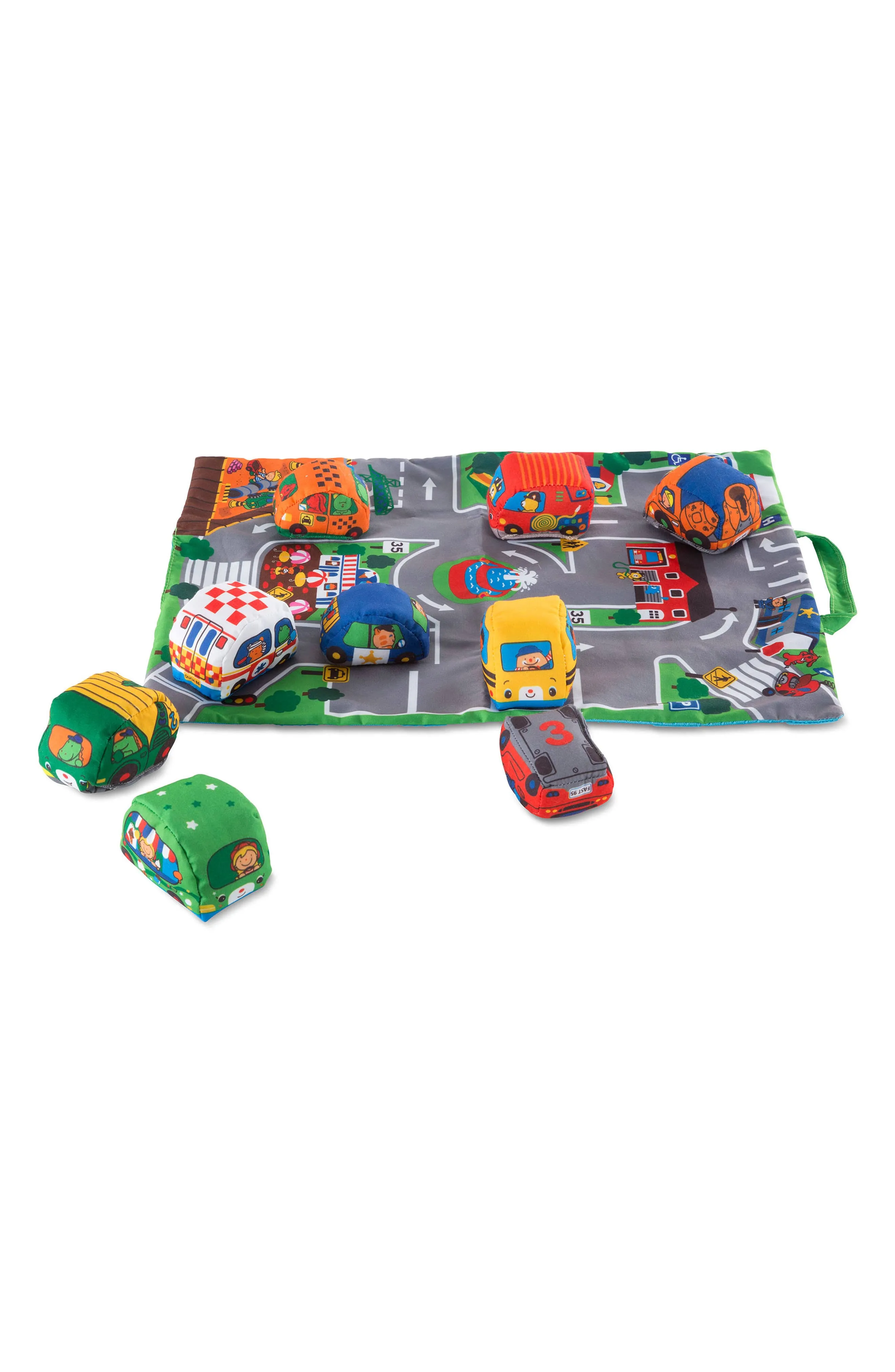 Take Along Town Play Mat Vehicles Soft Crinkle Rattler Squeak Toy Baby Kids 9214