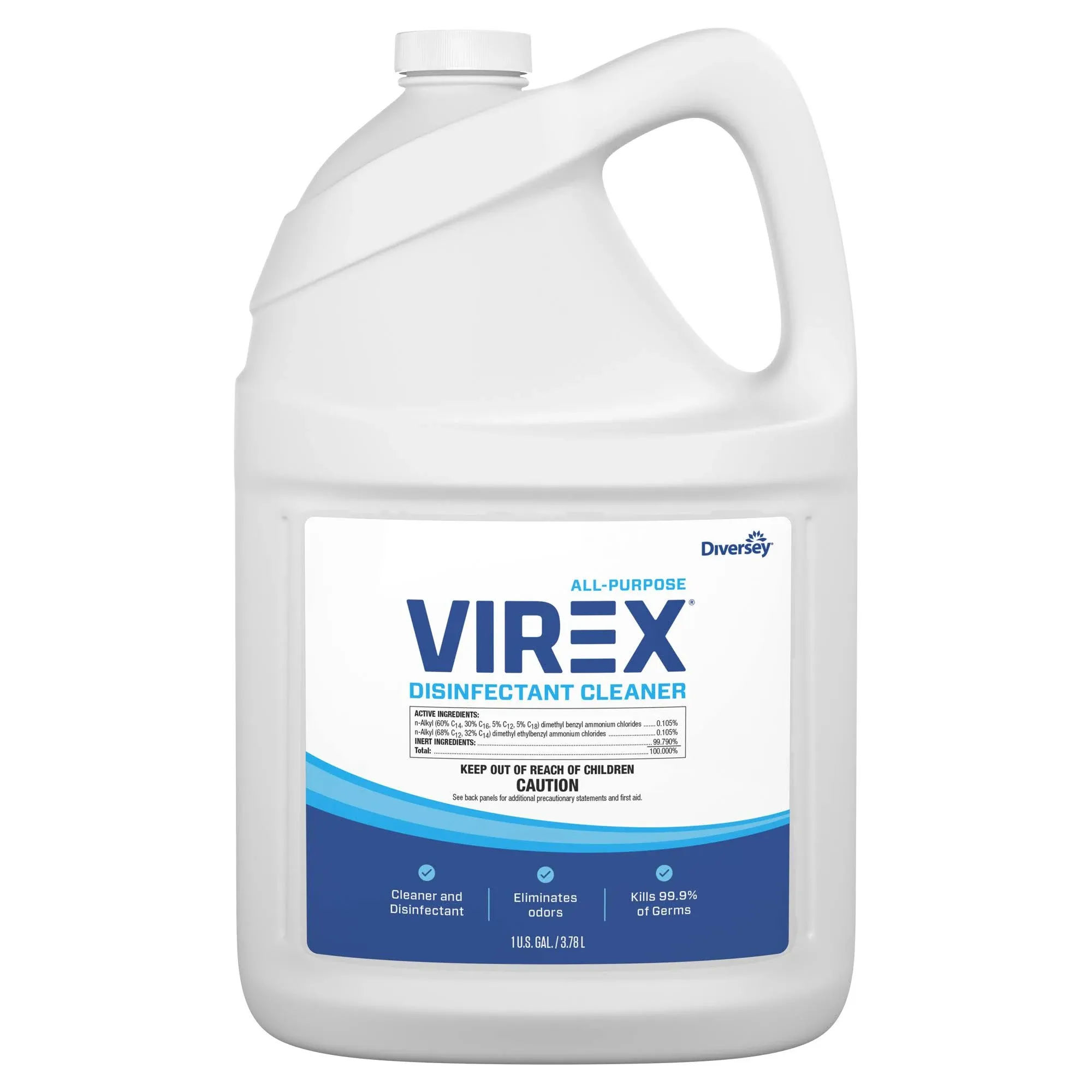 Diversey Lemon Scent Virex All-Purpose Disinfectant Cleaner, 1 Gallon Container -- 2 per case