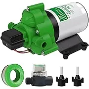 RVGUARD Fresh Water Pump, 12V DC Self Priming Diaphragm Water Pump, 3.5 GPM with Strainer Filter, Adapters, for RV, Yacht, Garden, Camper