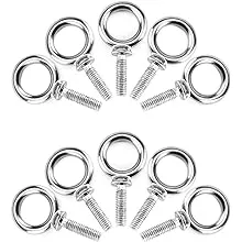 QWORK Eye Bolt 1" Marine Grade Stainless Steel Lifting Ring Threaded Eyebolt Machinery Shoulder Eyebolts