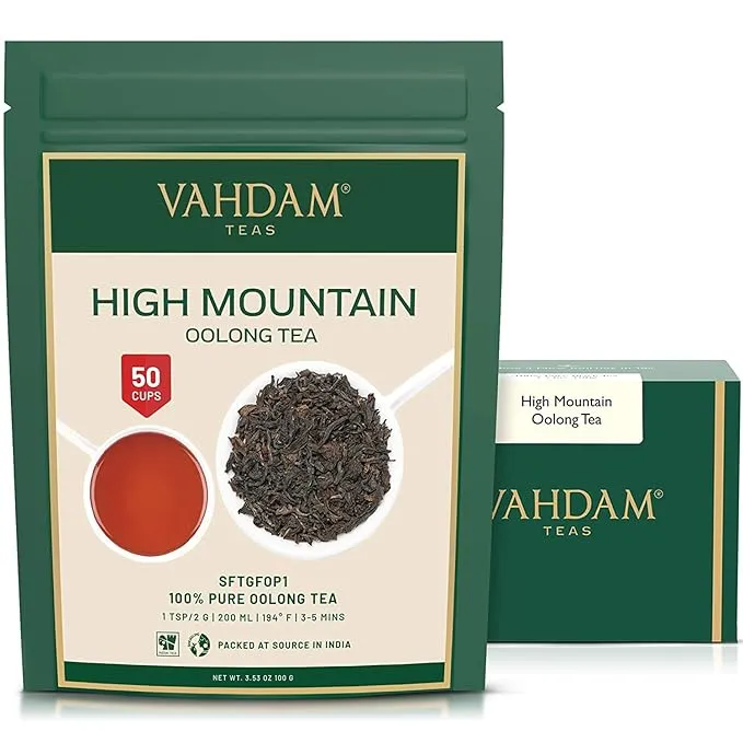 Vahdam Tea High Mountain Oolong Tea Leaves from Himalayas 12oz