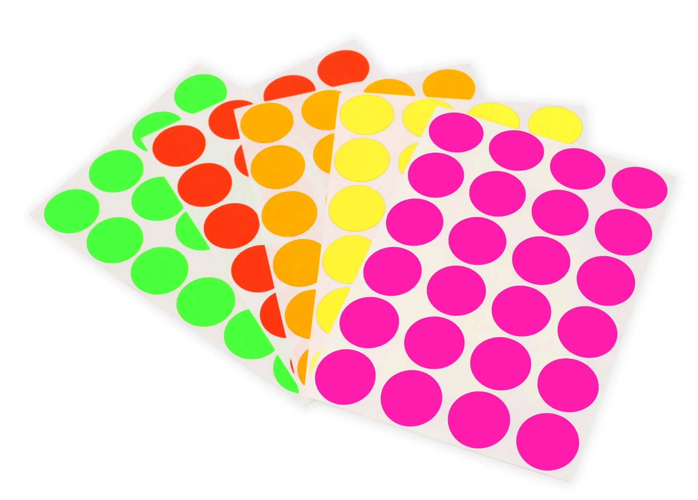 ChromaLabel 3/4 inch Permanent Round Color Code Dot Stickers, 5 Assorted Colors ...