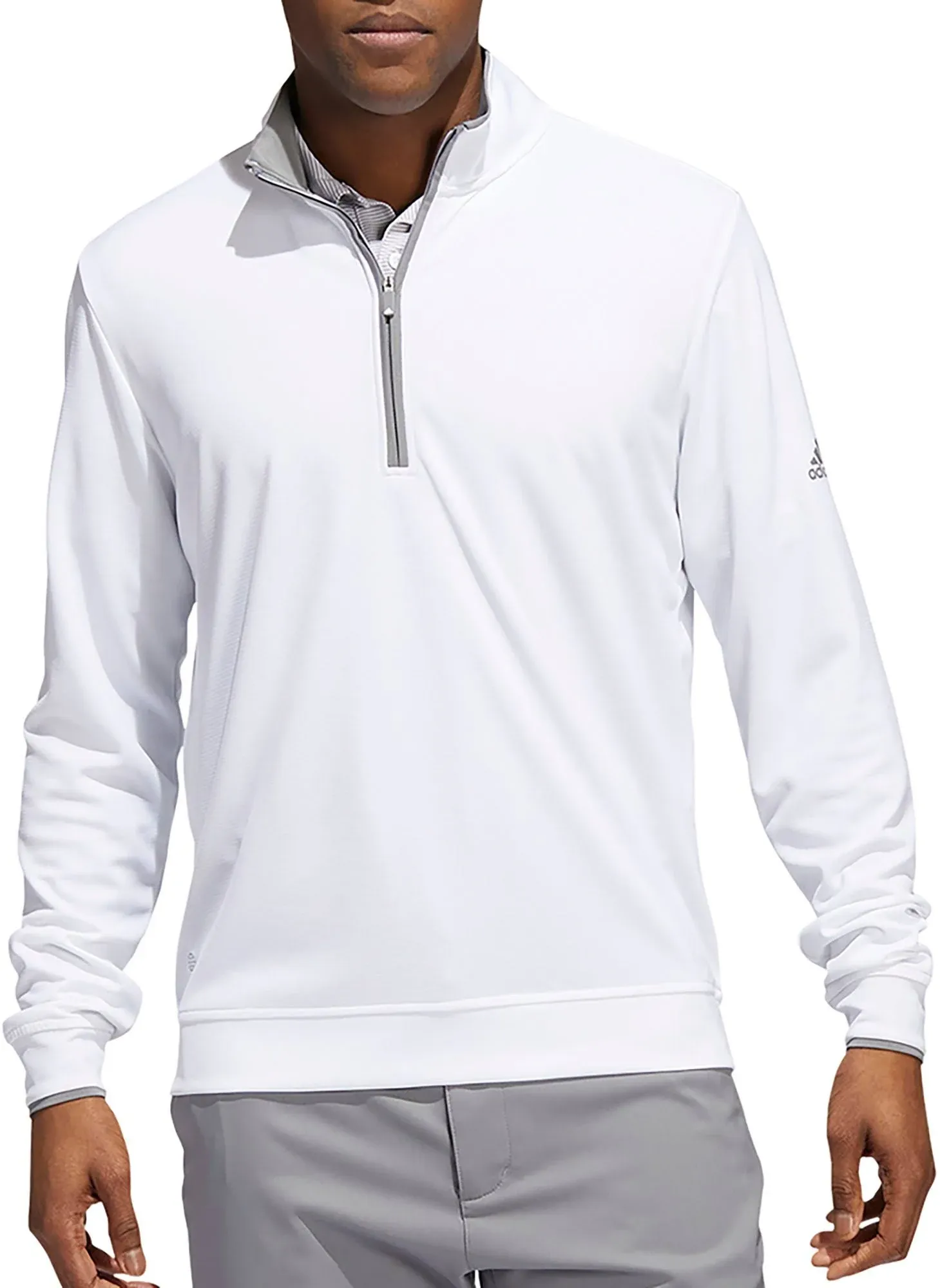 Adidas UPF Quarter Zip Pullover White/Grey Three S