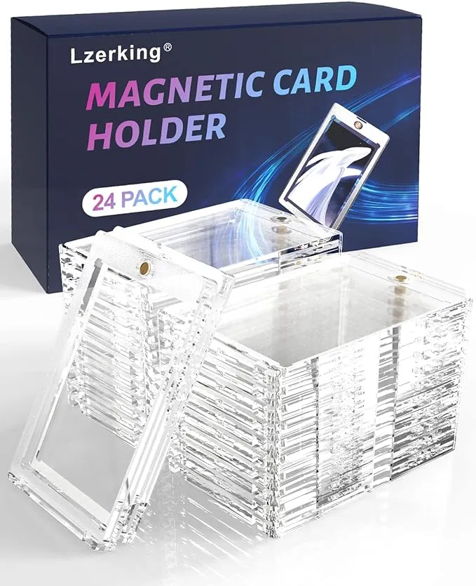 24Pack 35PT Magnetic Card Holders Case Protectors For Trading Cards,Sports Cards