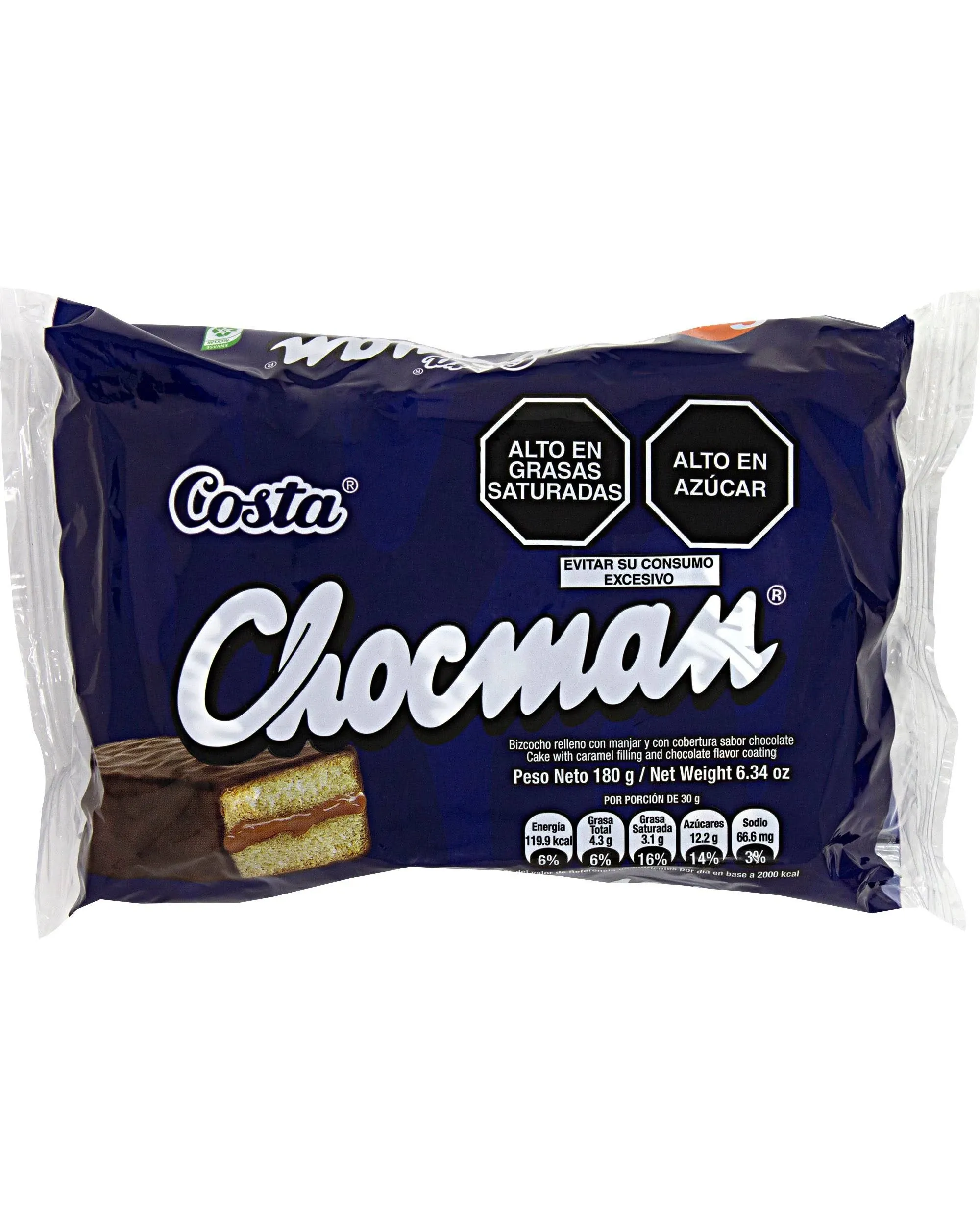 Costa Chocman Peruvian Chocolate Cookie 6 UNITS (PACK 2)