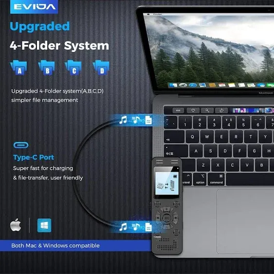 64gb Digital Voice Recorder For Lectures Meetings - Evida 4648 Hours