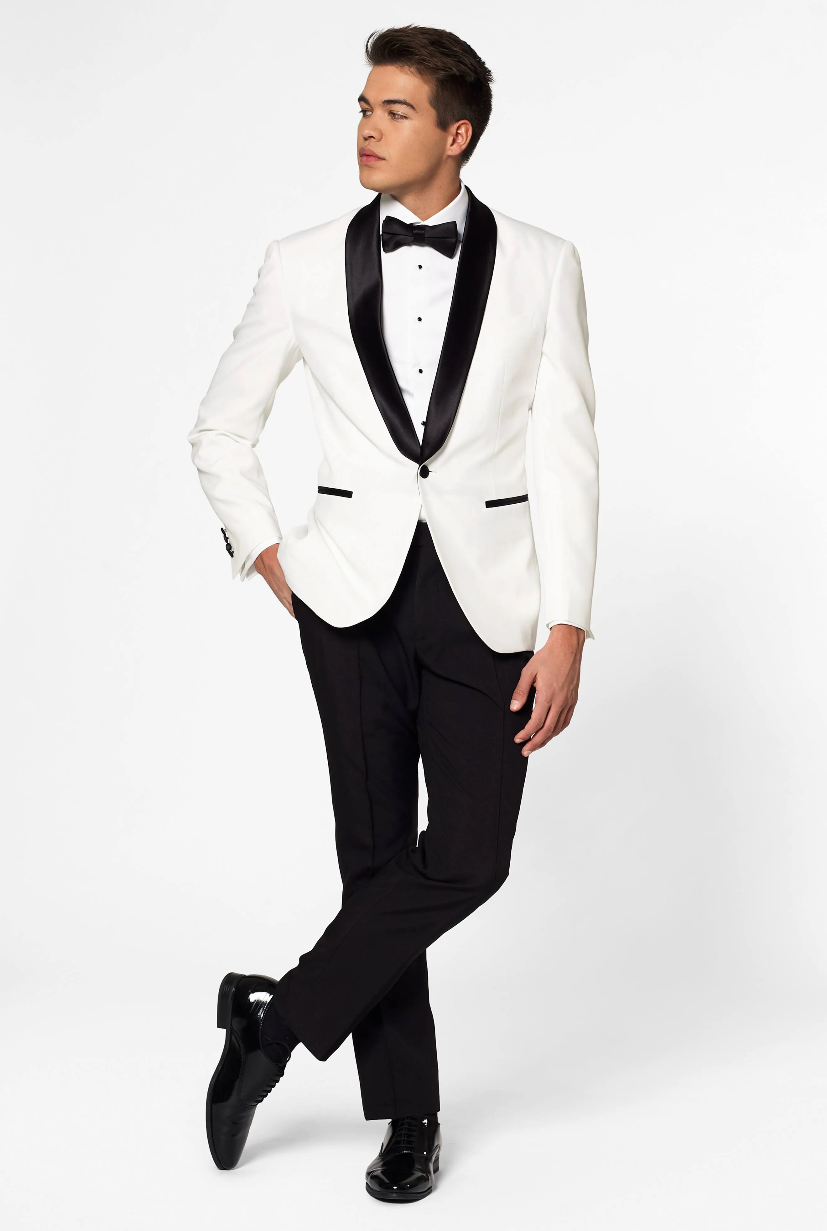 Pearly White Two-piece Suit & Bow Tie