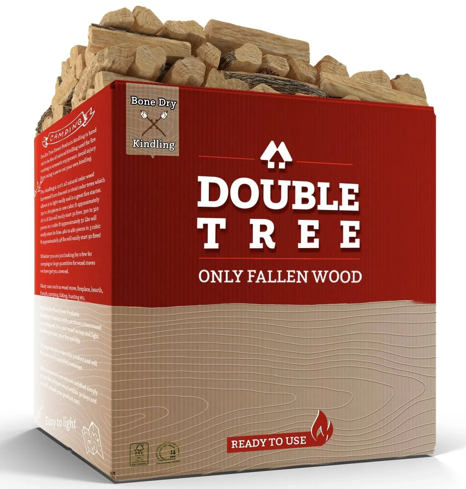 Double Tree Forest Products Fatwood and Incense Cedar Kindling Bundle Combo Pack-Easy & Safe Fire Starter for Wood Stoves, Fireplaces, Campfires, Bonfires - Non-Toxic-Works in Any Weather Conditions