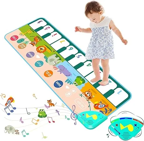 Baby Piano Mat - Jefshon 35 Music Sounds Dance Floor Mat, Music Keyboard Touch Playmat Early Education Learning Musical Toys for Girls Boys Gifts