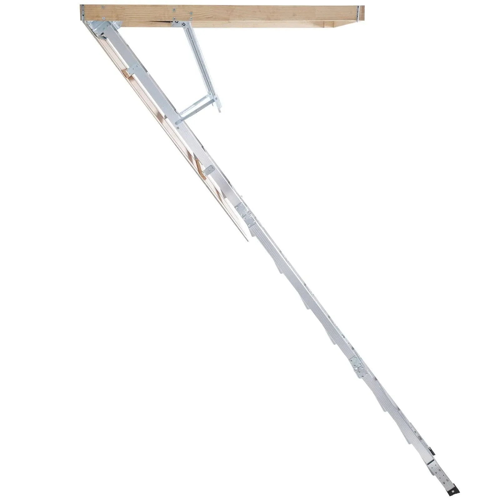 VEVOR Attic Ladder Foldable, 350-pound Capacity, 22.5&quot; x 63&quot;, Multi-Purpose Aluminium Extension, Lightweight and Portable, Fits 9.5&#039;-12&#039; Ceiling Heights, Convenient Access to Your Attic Standard