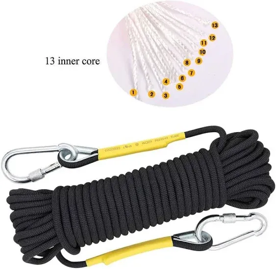 X XBEN Climbing Rope 10M Static Rock Escape Ice Fire Rescue