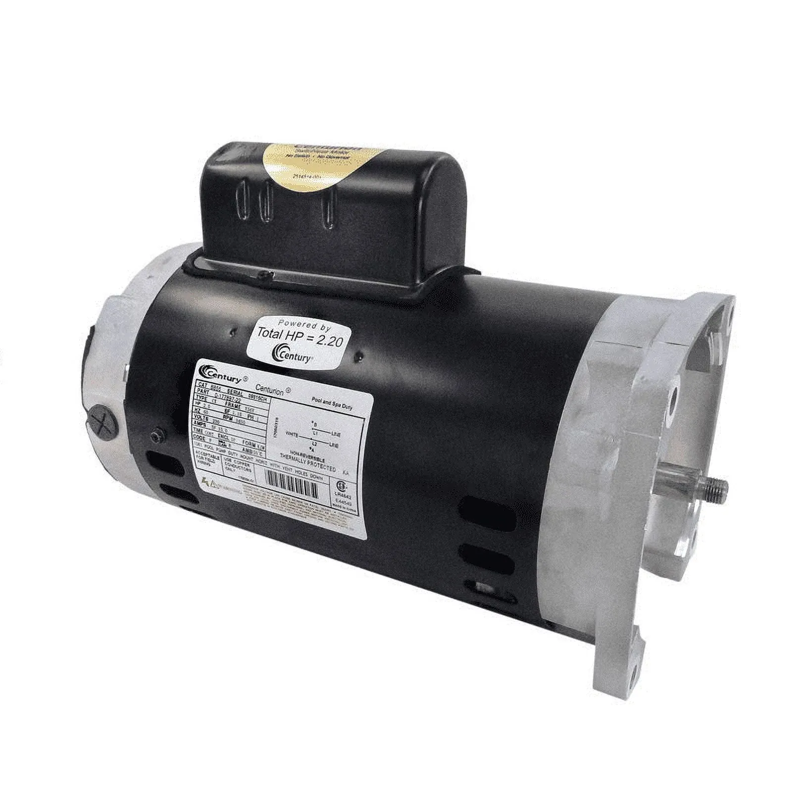 Century A.O. Smith B855 Square Flange 2 HP Up-Rated 56Y Pool and Spa Pump Motor