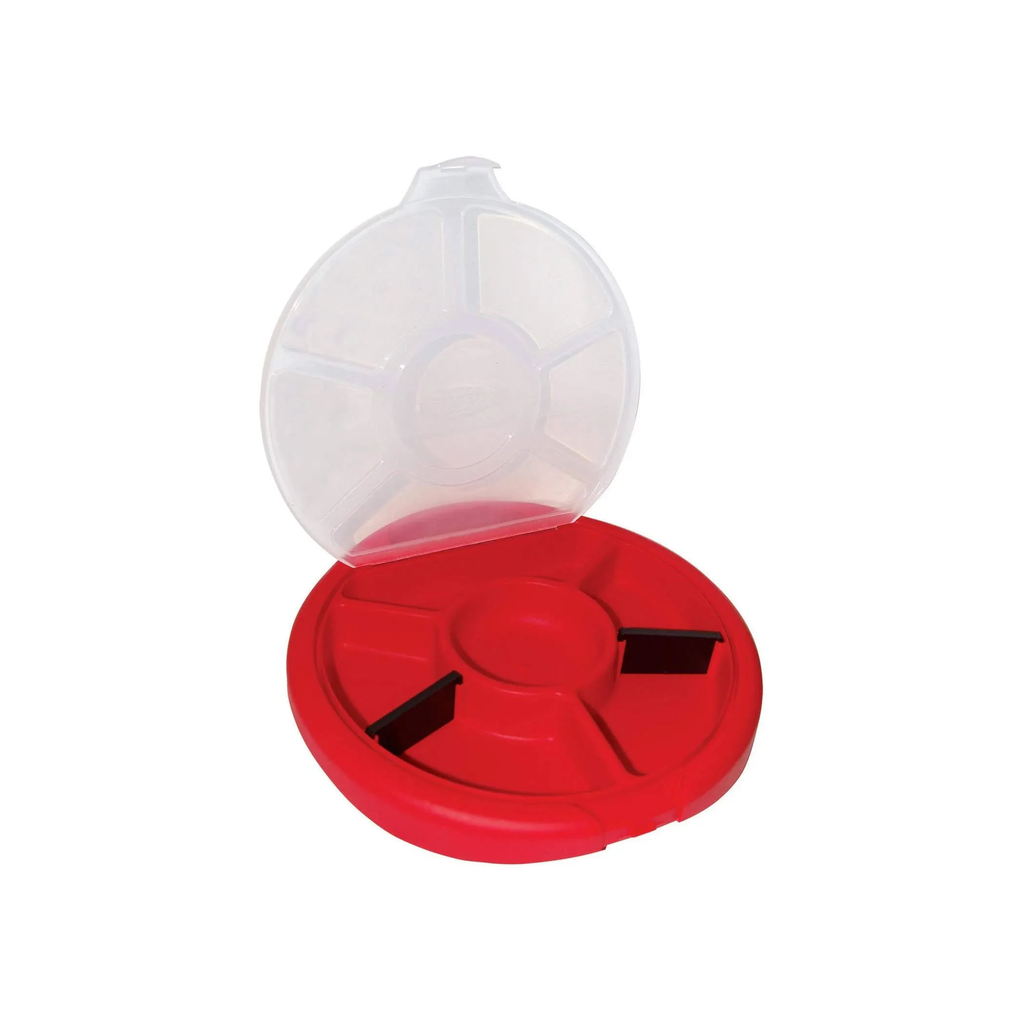 12.25 in. 5 Gal. Bucket Plastic Seat Lid Small Parts Organizer in Red