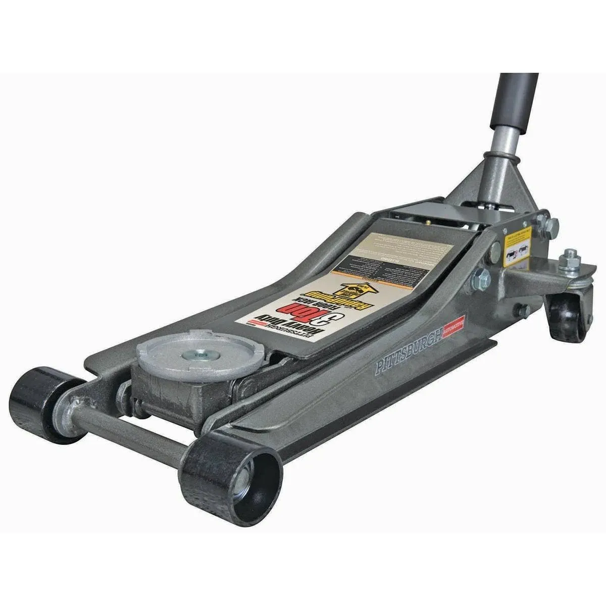 Pittsburgh Automotive 3 Ton Heavy Duty Ultra Low Profile Steel Floor Jack with Rapid Pump Quick Lift