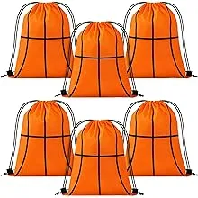 6 Pieces 17 Inch Basketball Drawstring Bag Sports Gym Basketball Drawstring 