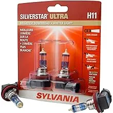 SYLVANIA - H11 SilverStar Ultra - High Performance Halogen Headlight Bulb, High Beam, Low Beam and Fog Replacement Bulb, Brightest Downroad with Whiter Light, Tri-Band Technology (Contains 2 Bulbs)