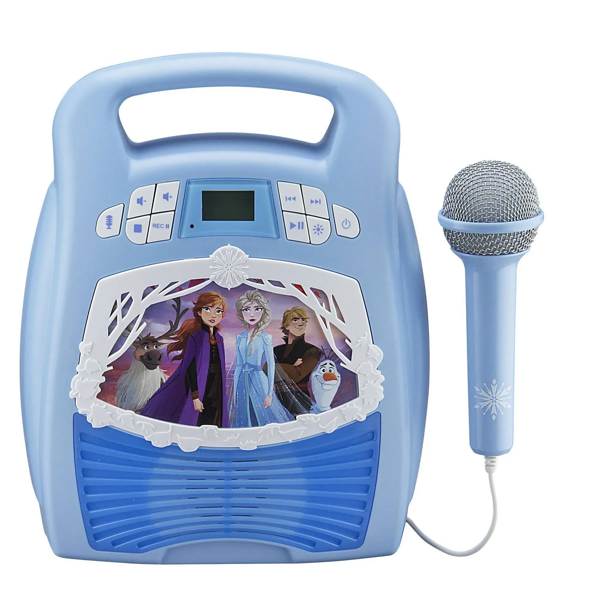 eKids Frozen 2 Bluetooth Portable MP3 Karaoke Machine Player with Light Show and Recording