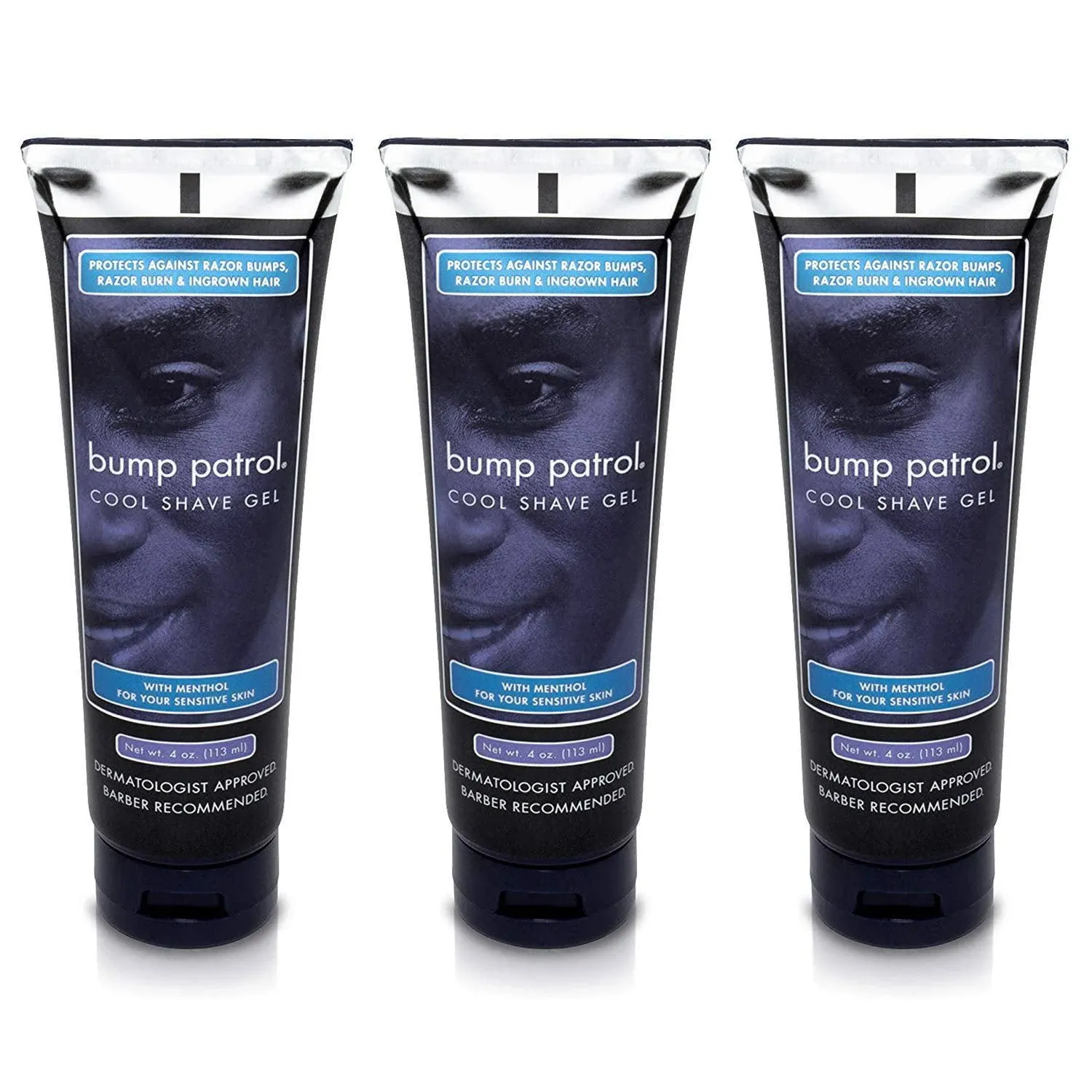 Bump Patrol Cool Shave Gel 4 Ounce Tube (Sensitive) (118ml) (3 Pack)