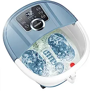 Ovitus Foot Bath Spa Massager w/Heat,16 Motorized Shiatsu Roller,Frequ