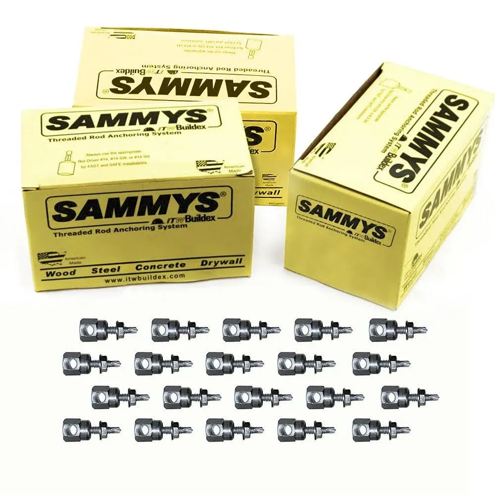 Sammys SWDR 1 3/8 Inch Horizontal Thread Rod 1/4-20 x 1 Inch Screw Steel 75 Pcs