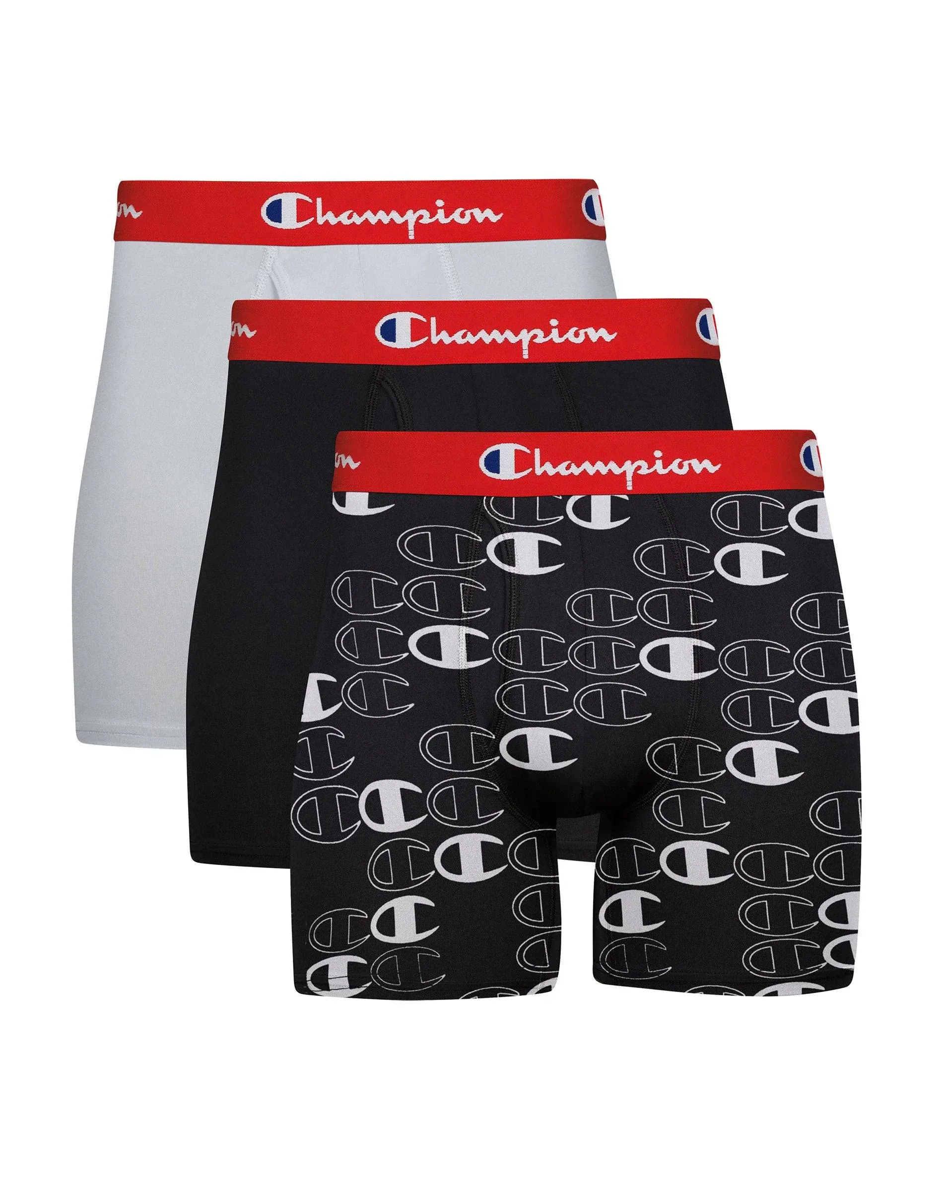 Champion Men's Every Day Comfort Stretch Cotton Boxer Briefs (3 Pack)