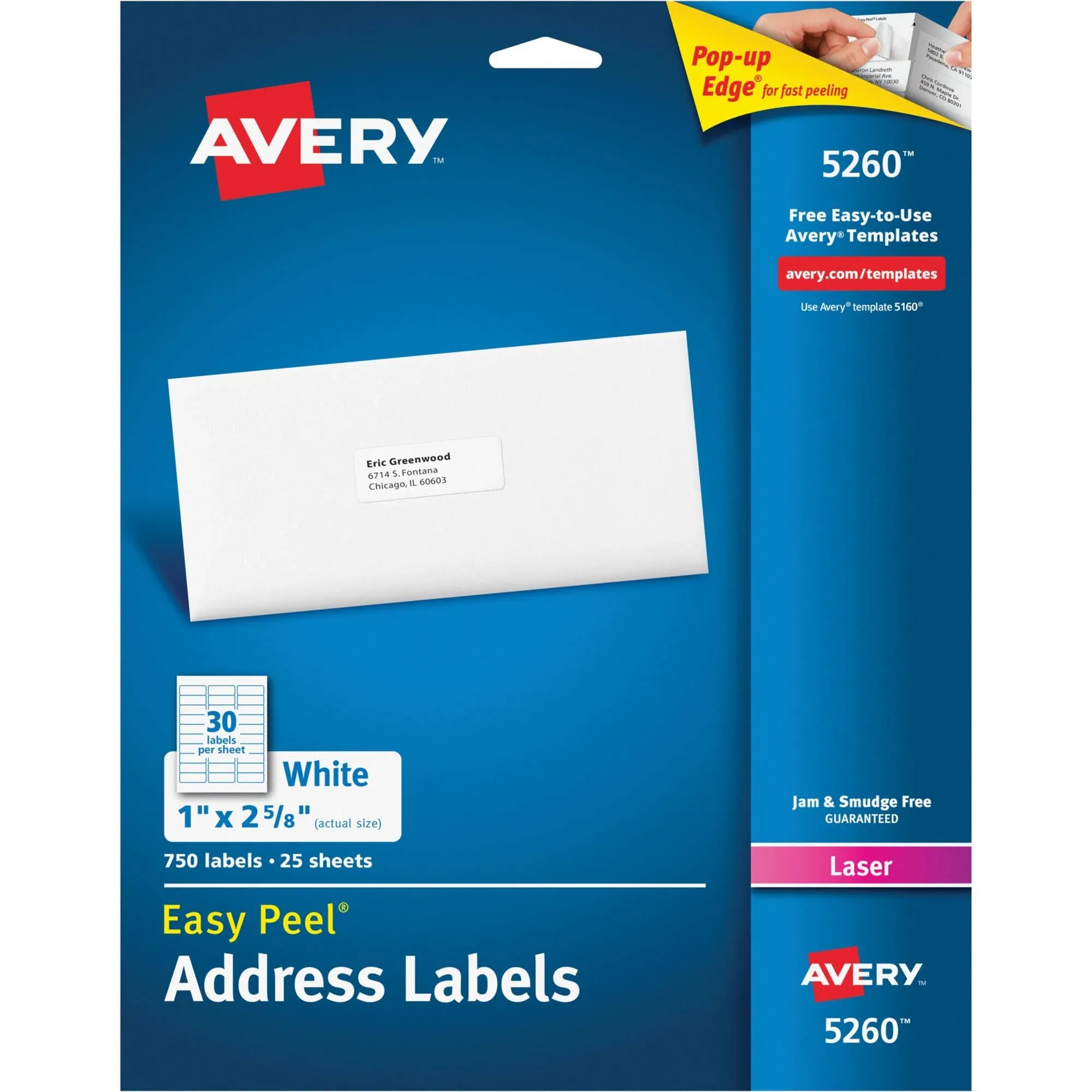 Avery Easy Peel Laser Address Labels