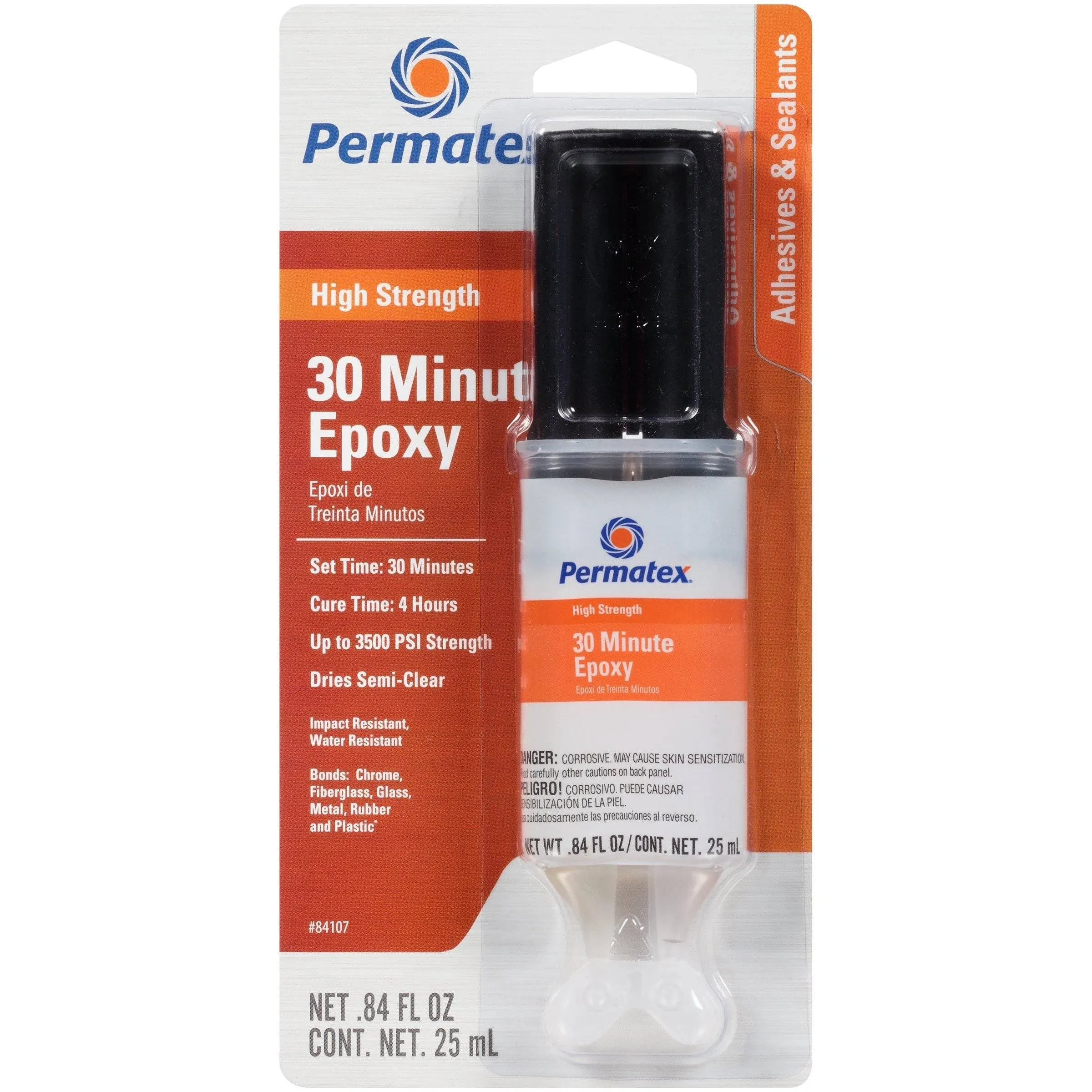 Permatex 84107 PermaPoxy 30 Minute High Strength General Purpose Epoxy, 0.84 oz.