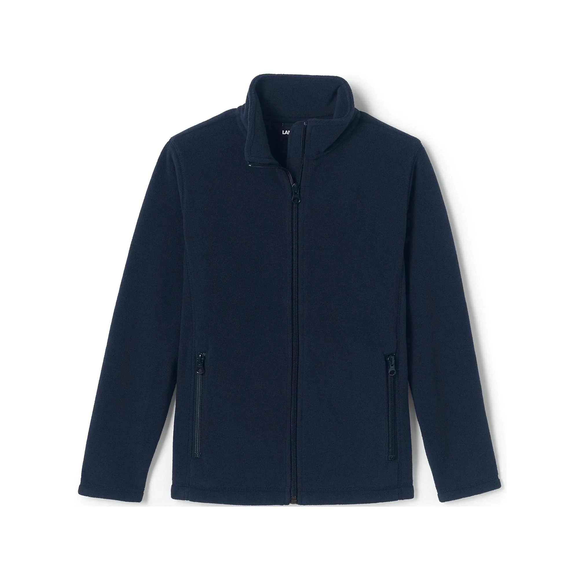 Lands' End School Uniform Kids Full-Zip Mid-Weight Fleece Jacket - Large - Classic Navy