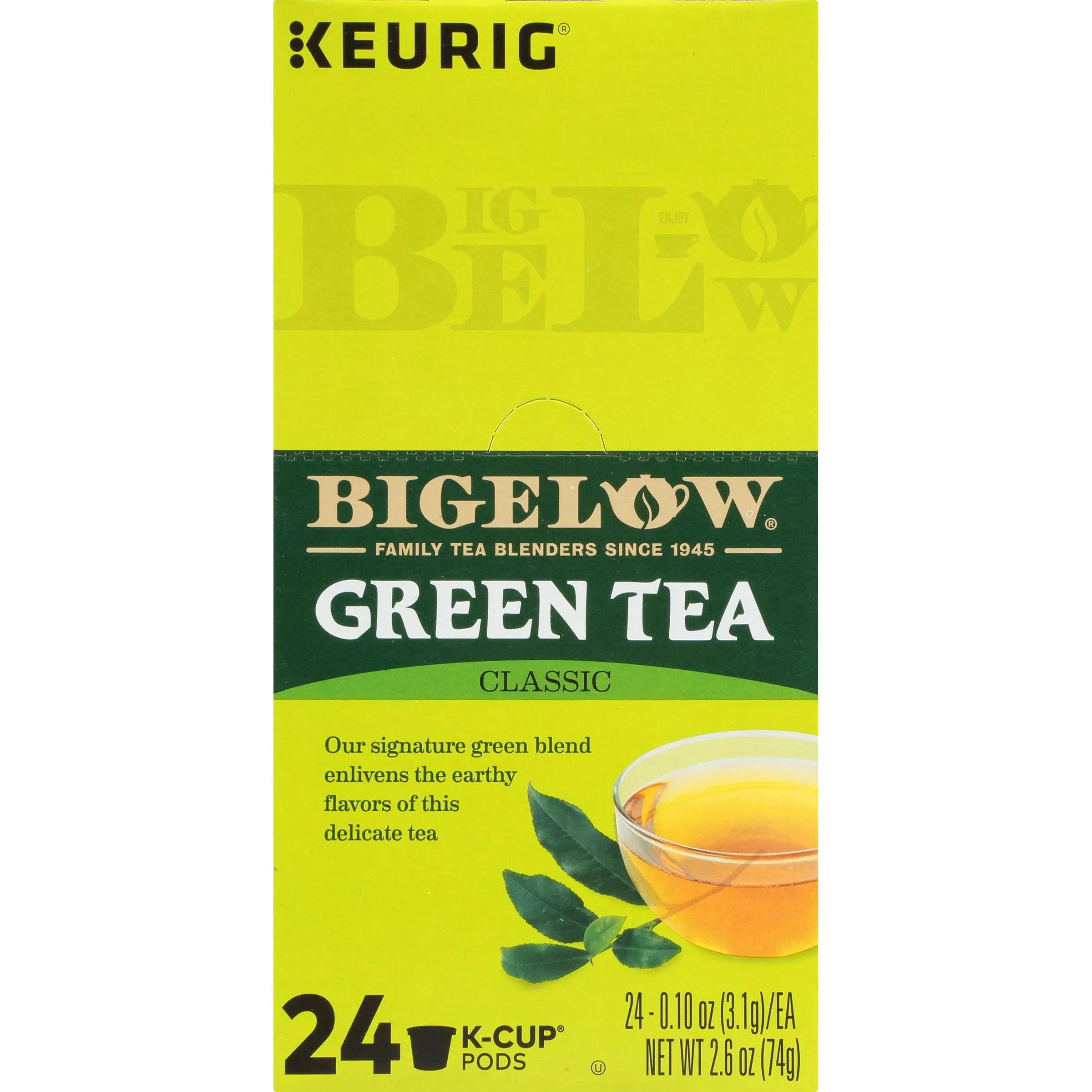 Bigelow Green Tea, Classic, K-Cup Pods - 24 pack, 0.10 oz pods