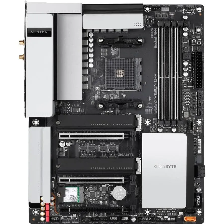 GIGABYTE B550 VISION D-P AM4 AMD B550 ATX Motherboard with Dual M.2, SATA 6Gb/s, USB 3.2 Type-C with Thunderbolt 3, WIFI 6, Dual 2.5GbE LAN, PCIe 4.0