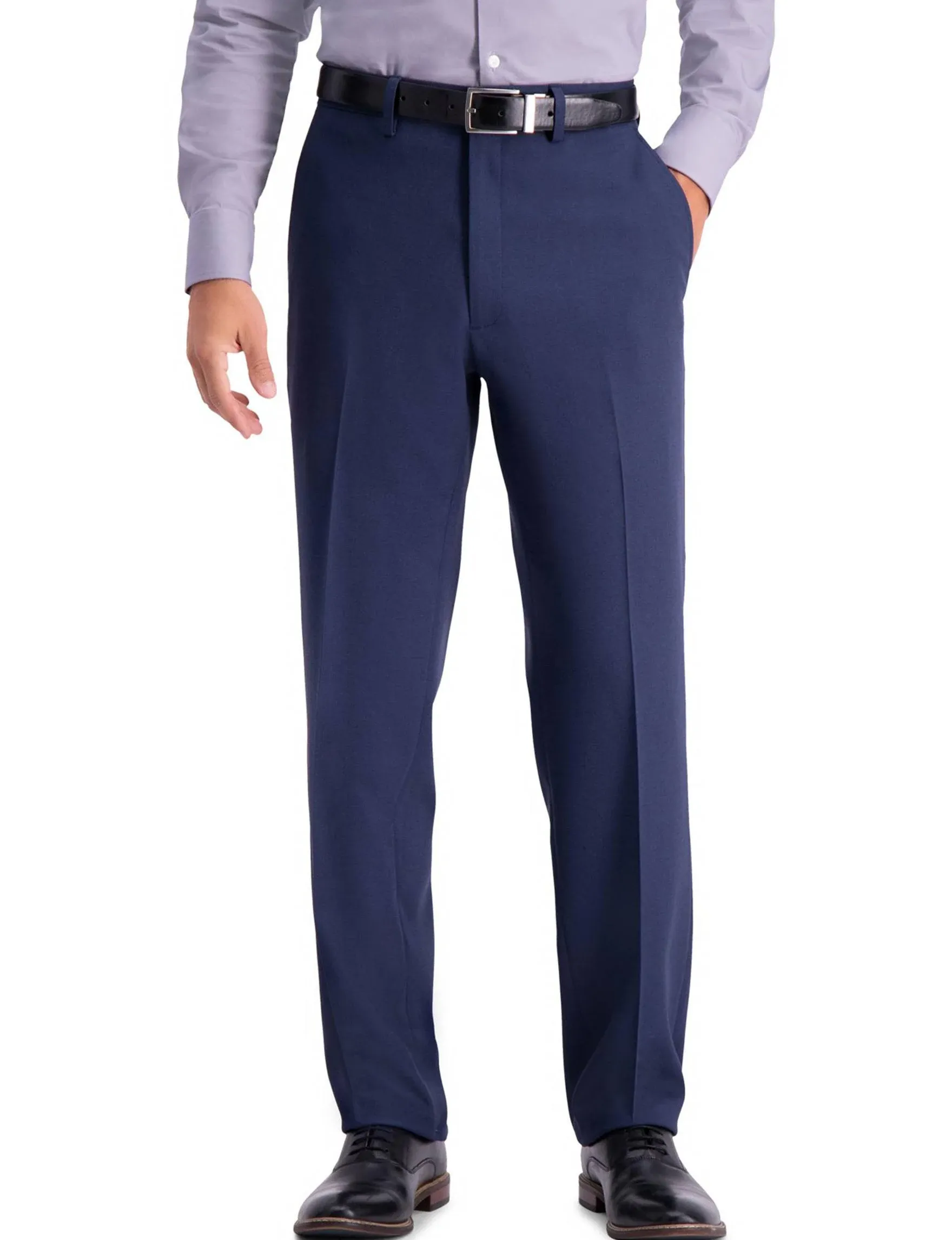 Haggar Men's Stretch Travel Performance Tailored Fit Suit Pants, Blue, 34 x 32