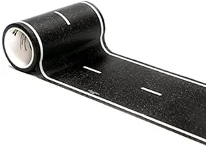 InRoad Toys PlayTape Road Tape for Toy Cars - Sticks to Flat Surfaces, No Residue; 30 ft. x 4 in. Black Road