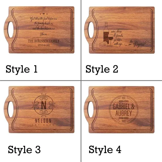 Custom Cutting Boards Wood Engraved Cutting Board Personalized, USA Made - Thick Maple/Walnut Personalized Cutting Boards Wood Engraved, Personalized Wedding Gifts for the Couple