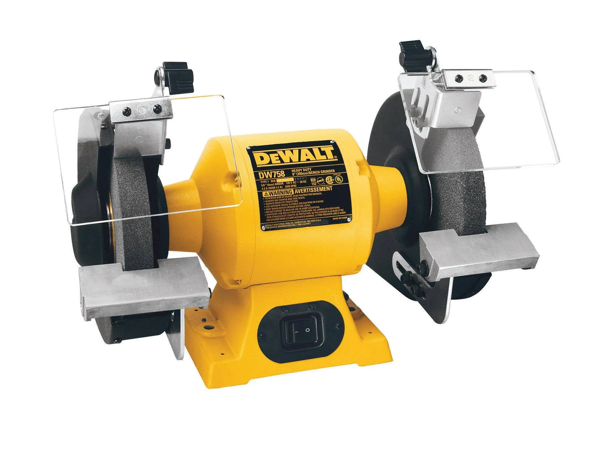 DEWALT Bench Grinder, 6 Inch, 3/4 HP, 3,600 RPM For Larger Grinding Applications(DW756)