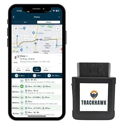 Trackhawk OBD GPS Tracker: Advanced Live Monitoring for Cars, Trucks, SUVs - Engine Health, Geofence Alerts - Easy Plug & Play, Subscription Required