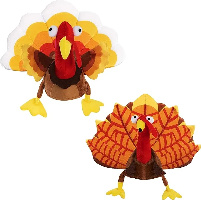 JOYIN 2 Pack Turkey Sitting Hats Silly for Thanksgiving Night Event, Dress-up Party, Thanksgiving Decoration, Role Play, Carnival, Cosplay, Costume Accessories