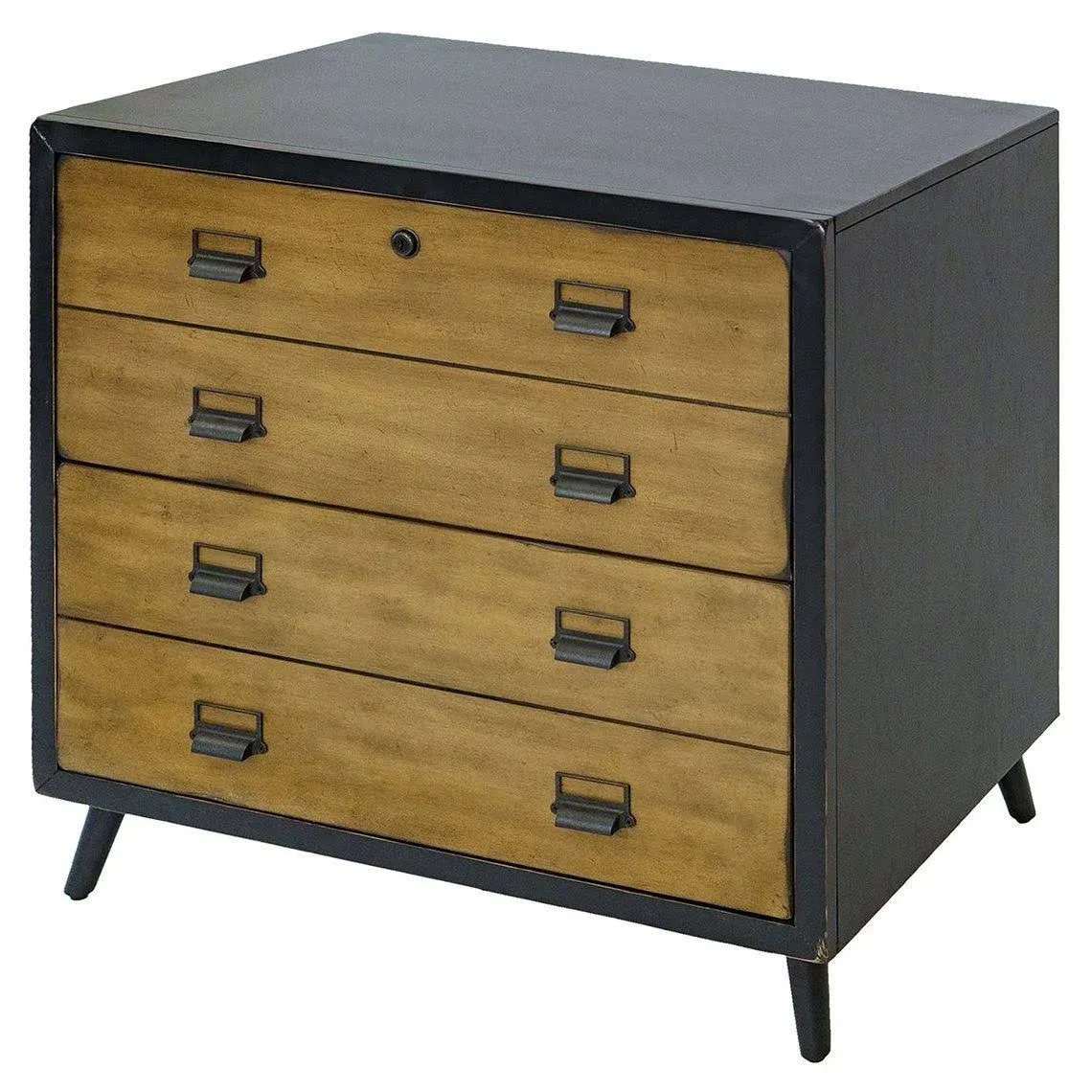 Payton Mid-Century Wood Lateral File Storage File Drawer Black - Martin Furniture