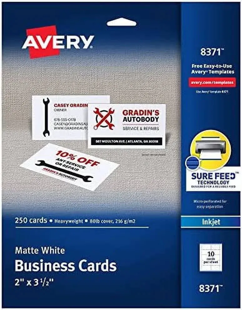 Avery Inkjet Printable Business Cards