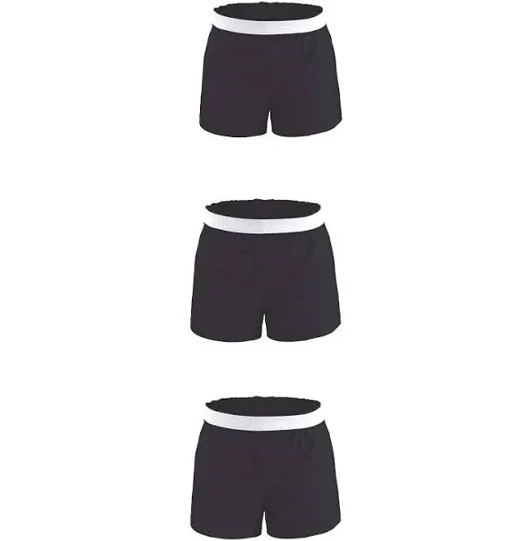 Soffe Girls' Authentic Cheer Short, Black, X-Small (3-Pack)