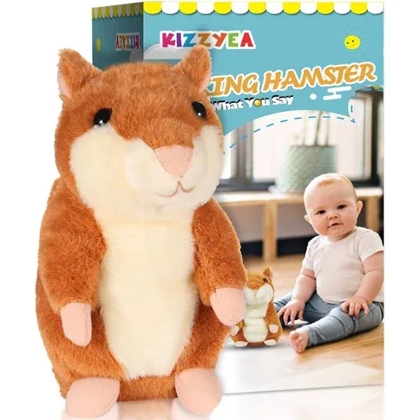 KIZZYEA Talking Hamster - Repeats What You Say - Interactive Stuffed Plush Animal ...