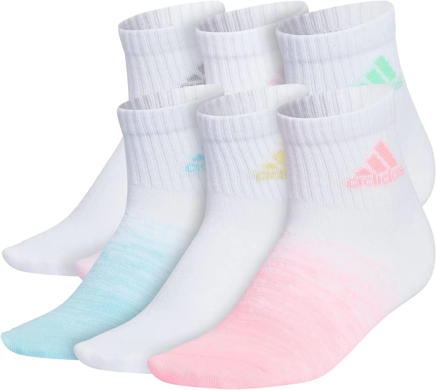 Girls adidas 6-Pack Superlite Badge of Sport 3 Quarter Socks