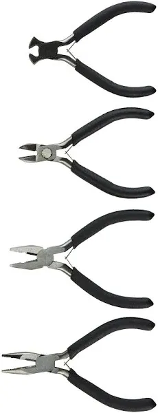 Performance Tool 1917 4-Piece Mini Pliers Set - Essential Precision Tools for Tight Spaces and Delicate Jobs