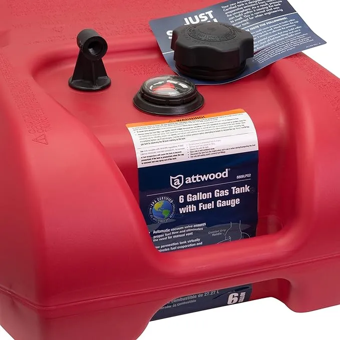 Attwood 8806LPG2 6 Gallon with Gauge Fuel Tank