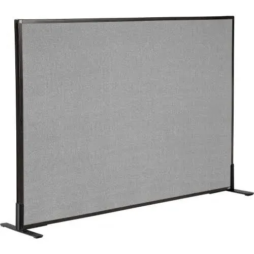 Interion    Freestanding Office Partition Panel, 60-1/4"W x 42"H, Gray