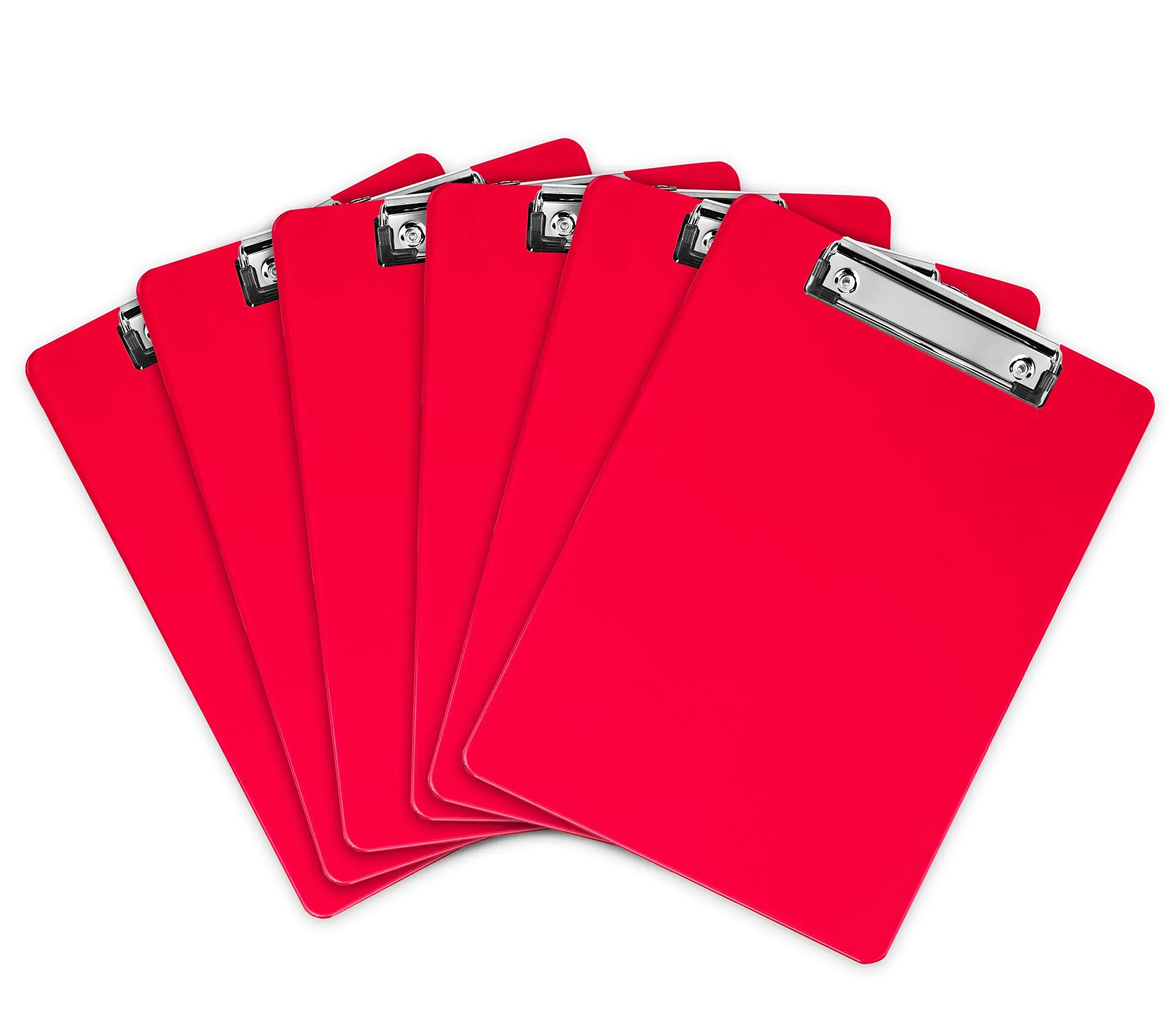 Plastic Clipboards (Set of 6) Multi Pack Clipboard (Red) Strong 12.5 X 9 Inch | 