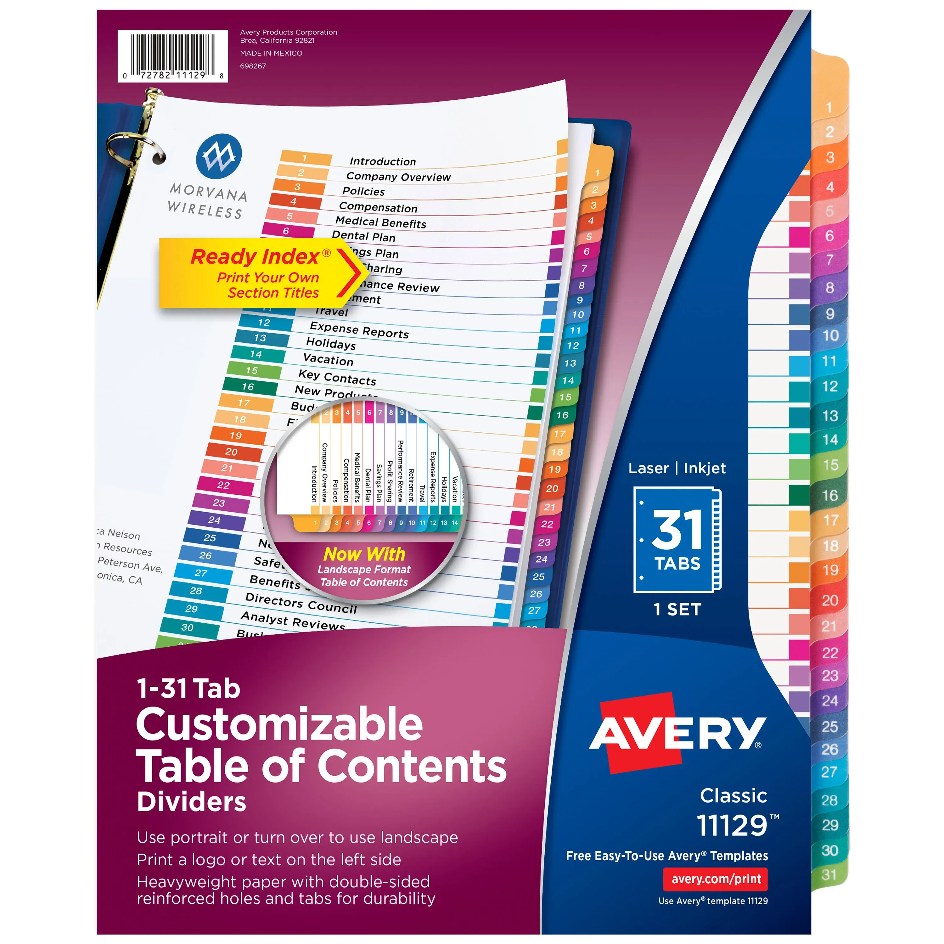 Avery Customizable Table of Contents Dividers