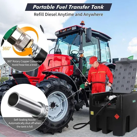 Portable Diesel Tank 116 Gal Diesel Fuel Tank with 12V Electric Transfer Pump 