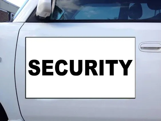 Security Black Car Door Magnets Magnetic Signs-Qty 2